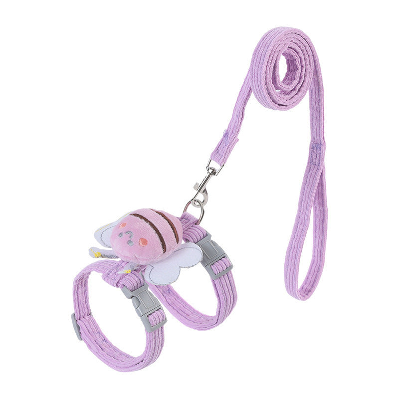 The Cartoon Bee Pet Harness Leash &amp; Collar Set