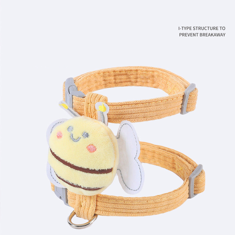 The Cartoon Bee Pet Harness Leash &amp; Collar Set