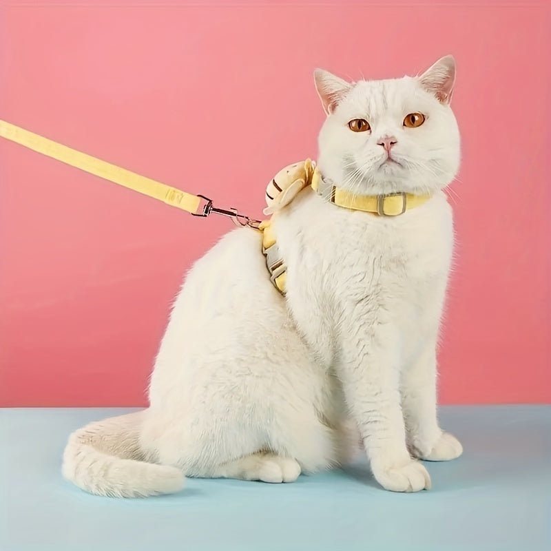 The Cartoon Bee Pet Harness Leash &amp; Collar Set