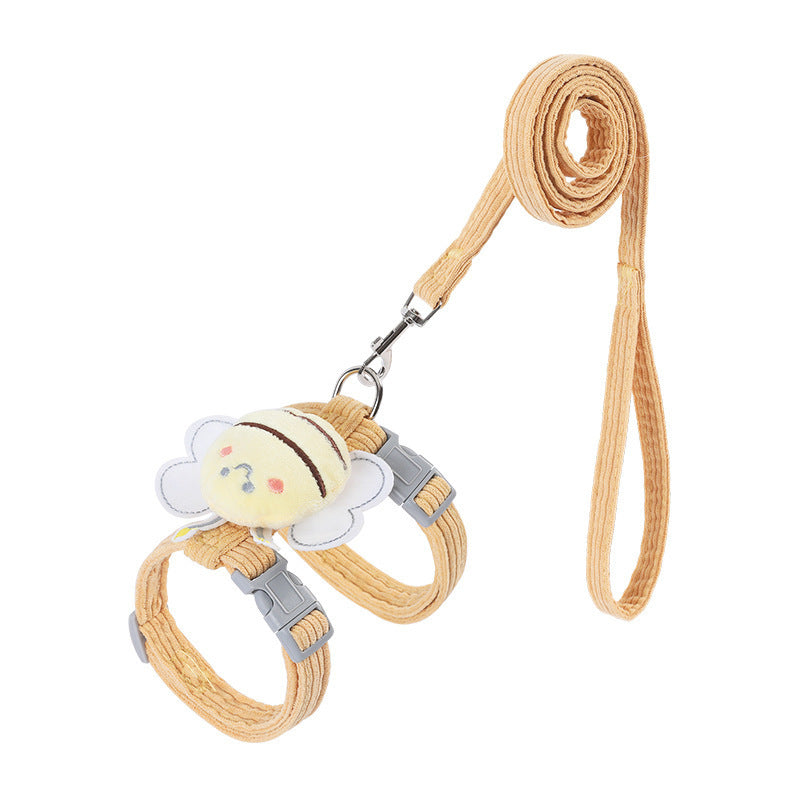 The Cartoon Bee Pet Harness Leash &amp; Collar Set