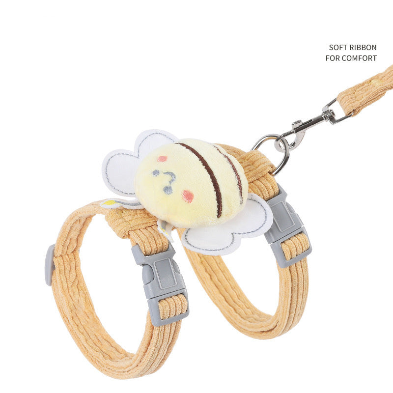 The Cartoon Bee Pet Harness Leash &amp; Collar Set