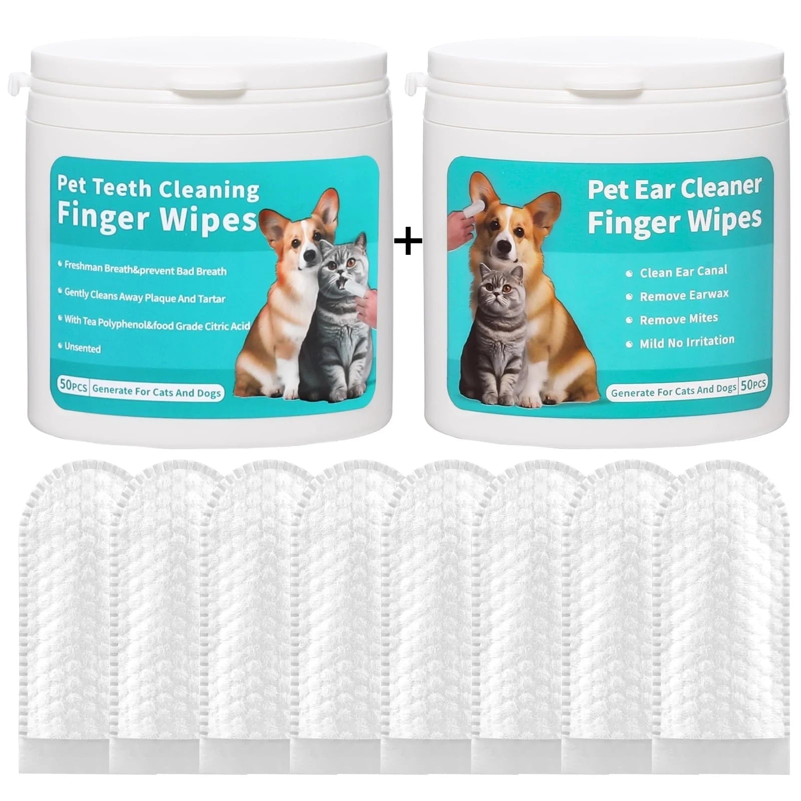 Pet Dental Cleaning Finger Wipes
