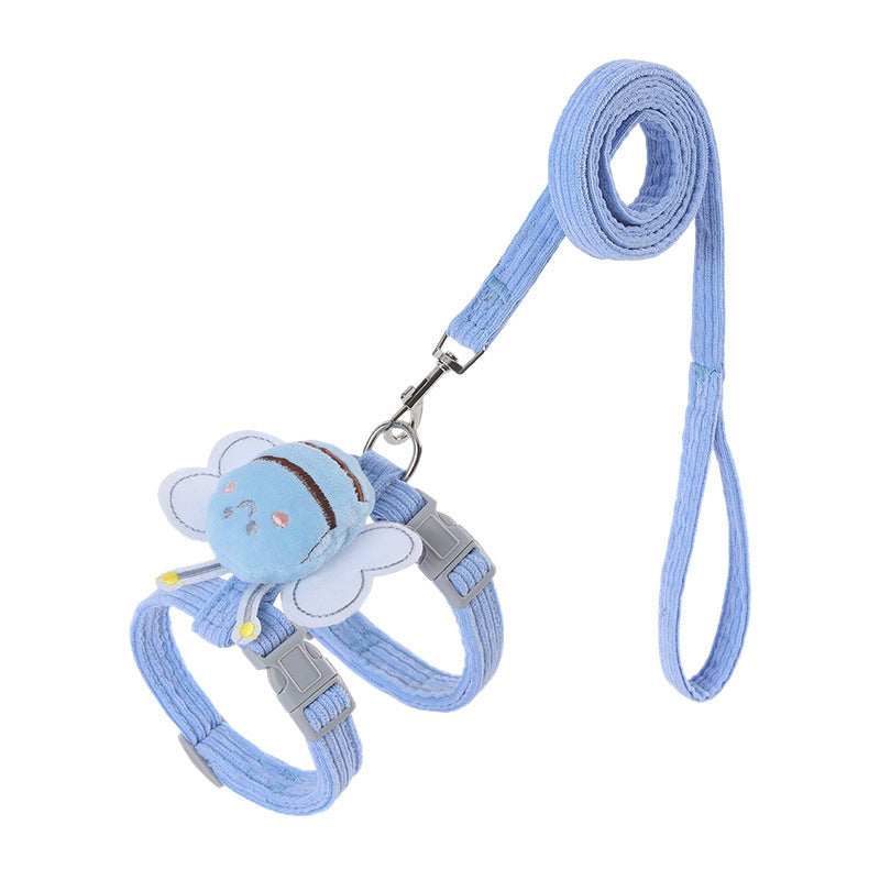 The Cartoon Bee Pet Harness Leash &amp; Collar Set