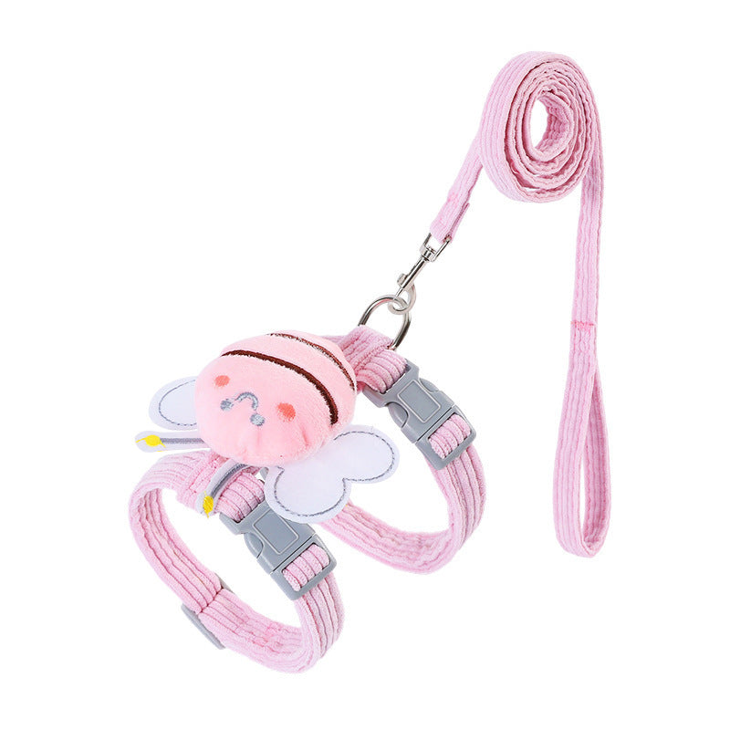 The Cartoon Bee Pet Harness Leash &amp; Collar Set